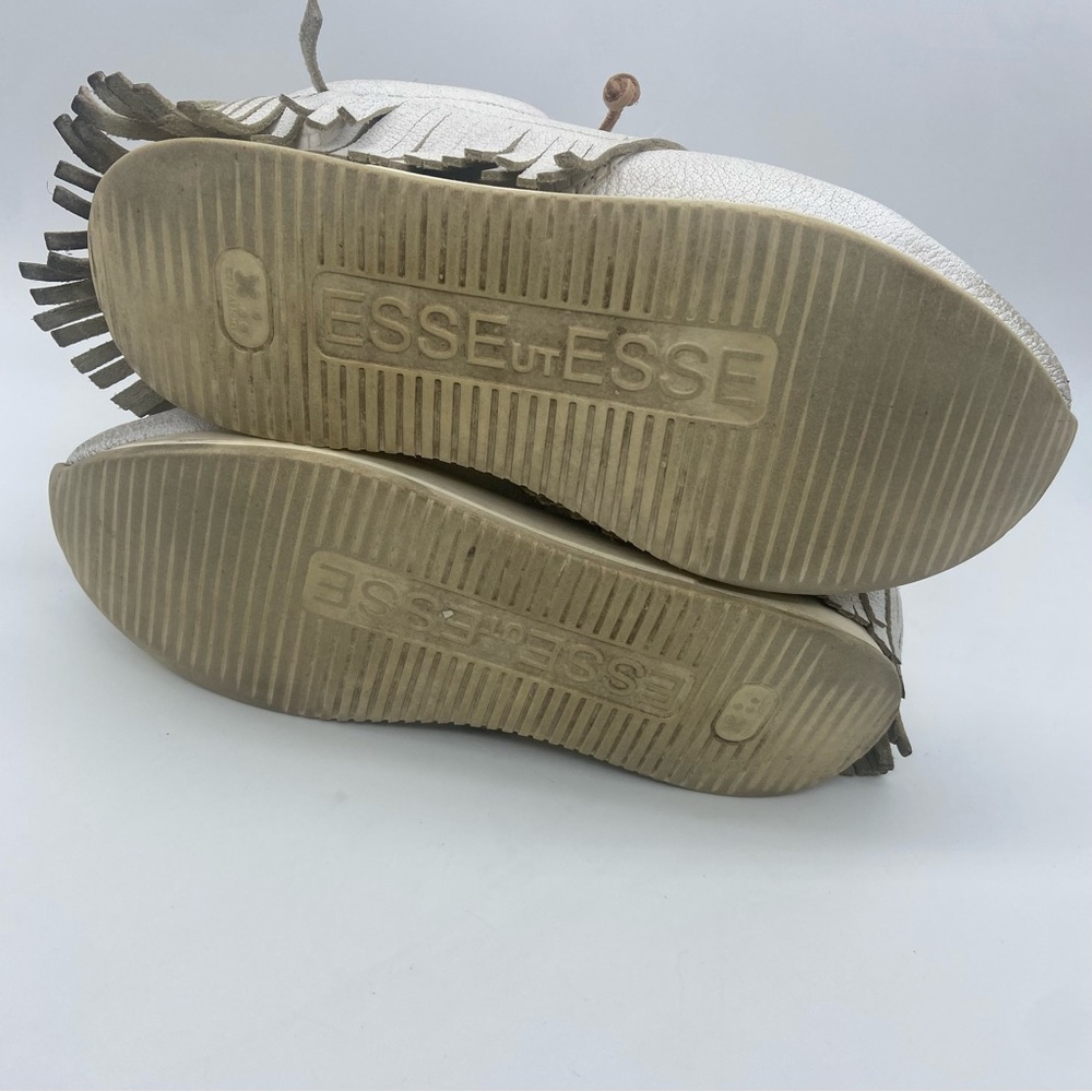 Esseutesse Leather Fringe Sneaker Sz 38 - Picture 7 of 10